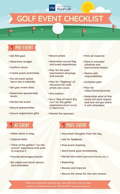 organizing a golf tournament checklist.